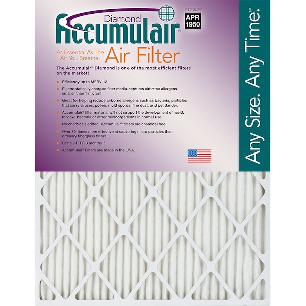 10x10x1 Pleated Air Filter, 4 PK